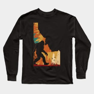 Bigfoot Retro Vintage Sasquatch Idaho Long Sleeve T-Shirt